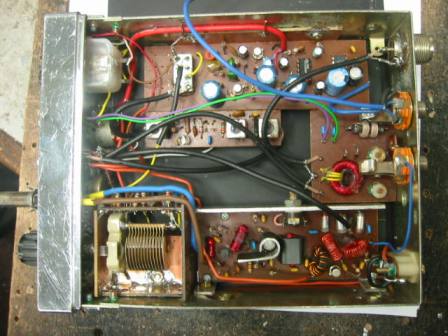 80m cw qrp transceiverinside view